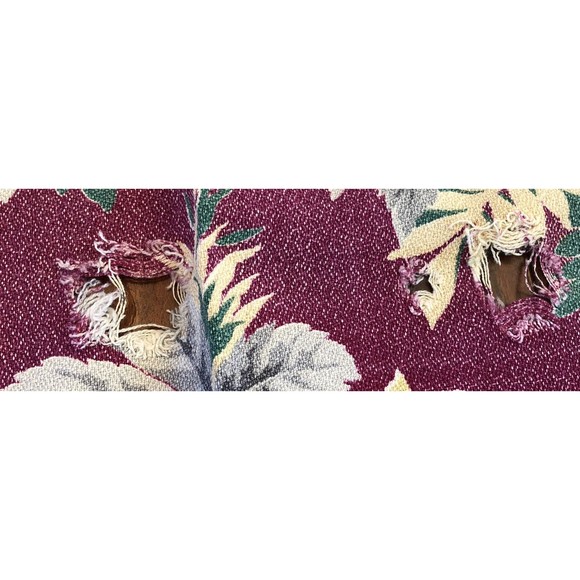 Vintage Fabric / Tablecloth Floral Flowers Leaves Rectangle 44x37" - Picture 2 of 6